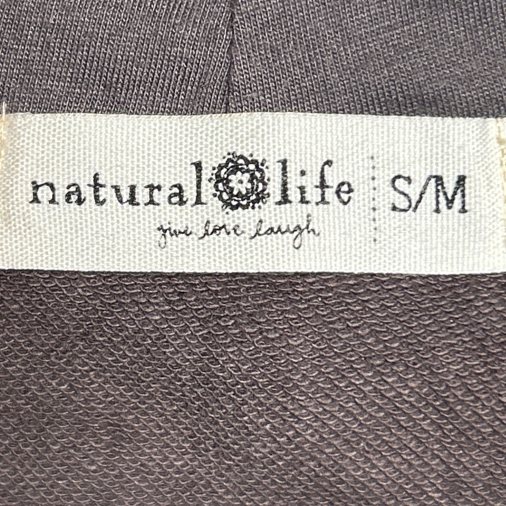 NATURAL LIFE Gray Zip-Up Hoodie with Multicolor Drawstrings - Picture 9 of 10